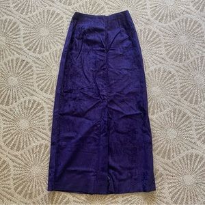 Vintage 60’s purple faux suede / velvet maxi skirt xs / s
